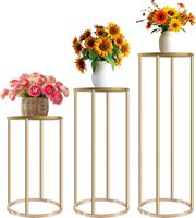 3 Pcs Cylinder stand，Cylinder Pedestal Stands for Parties，Cilindros para fiestas，Gold Round Cylinder Tables for Living Room