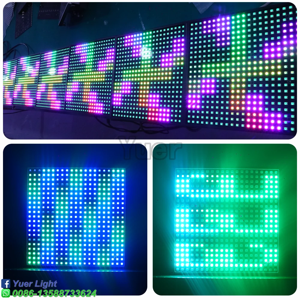 1/4/8Pcs/lot YUER 441 LED Strobe Light 147 Segment RGB Full Color Pixel Lights Flat Lights Segment Festival Party Christmas ﻿