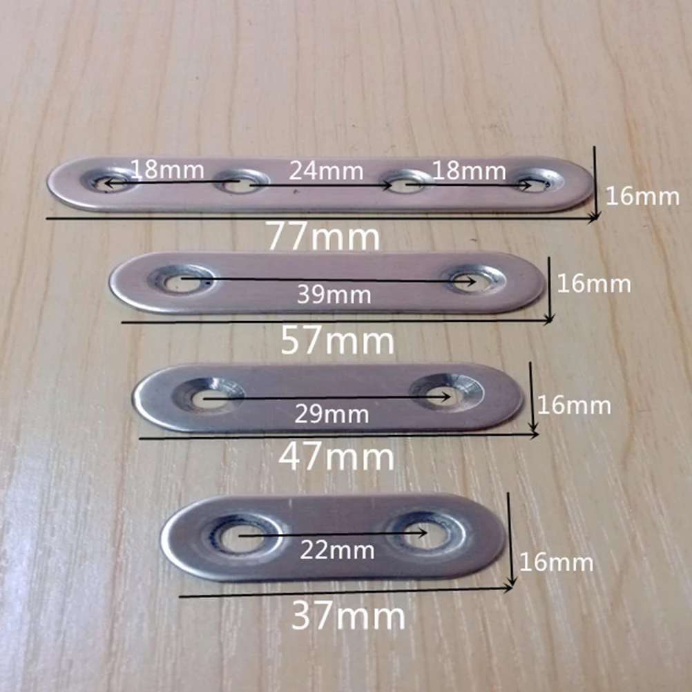 

20pcs Stainless Steel Corner Brackets Silver Metal Plates Straight Mending Brace House DIY Furniture Wardrobes Steel