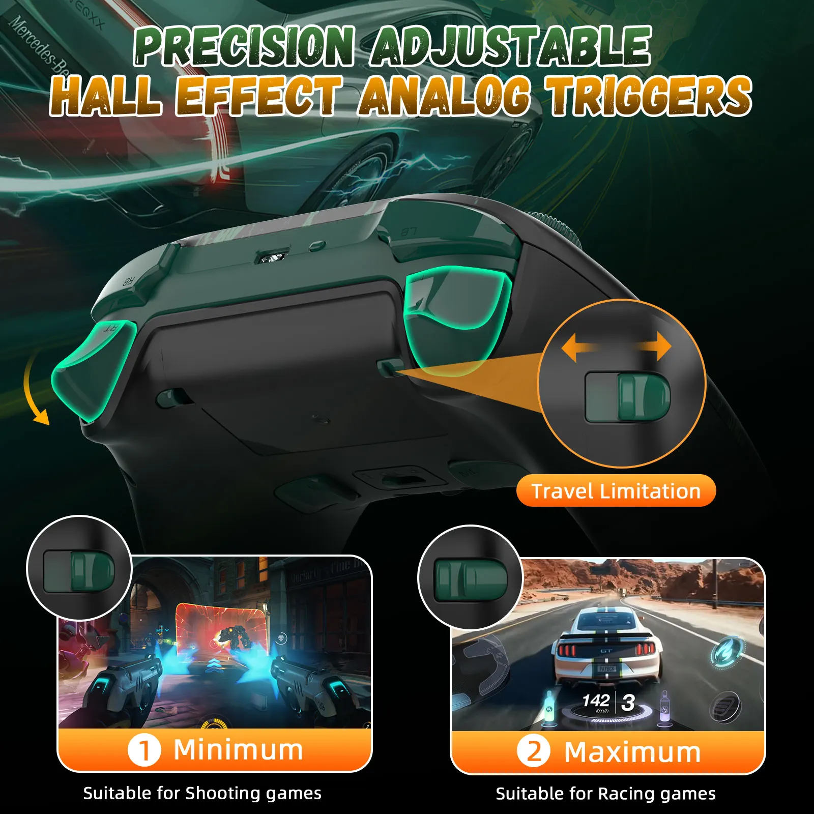 IINE Ares-controlador inalámbrico de PC con diseño de dibujos animados, luz RGB, ajuste Macro, compatible con Nintendo Switch