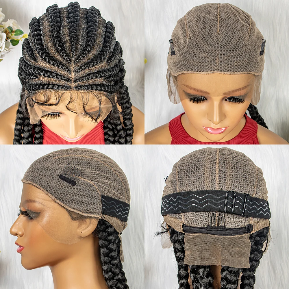 Braided Wigs 2022สินค้าใหม่มาใหม่ลูกไม้ด้านหน้าวิกผม Braided Wigs เด็กผมสังเคราะห์วิกผมลูกไม้เต็มรูปแบบ