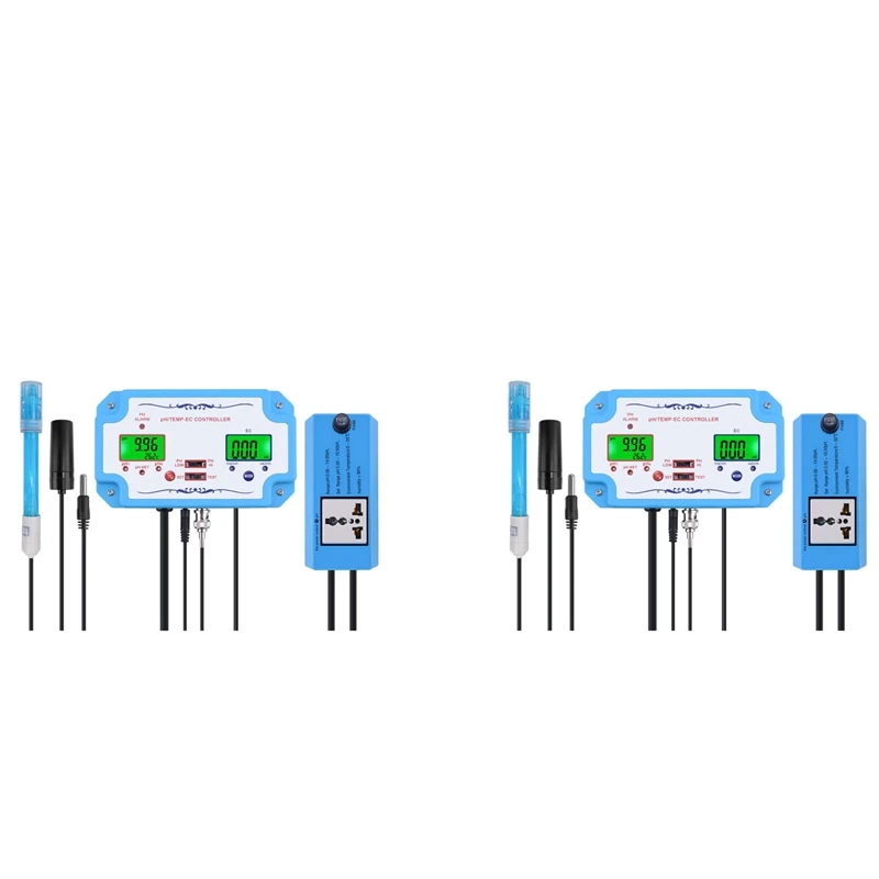 

3 In 1 PH Meter PH/EC/TEMP Detector Controller Relay Electrode BNC Type Probe Water Quality Tester