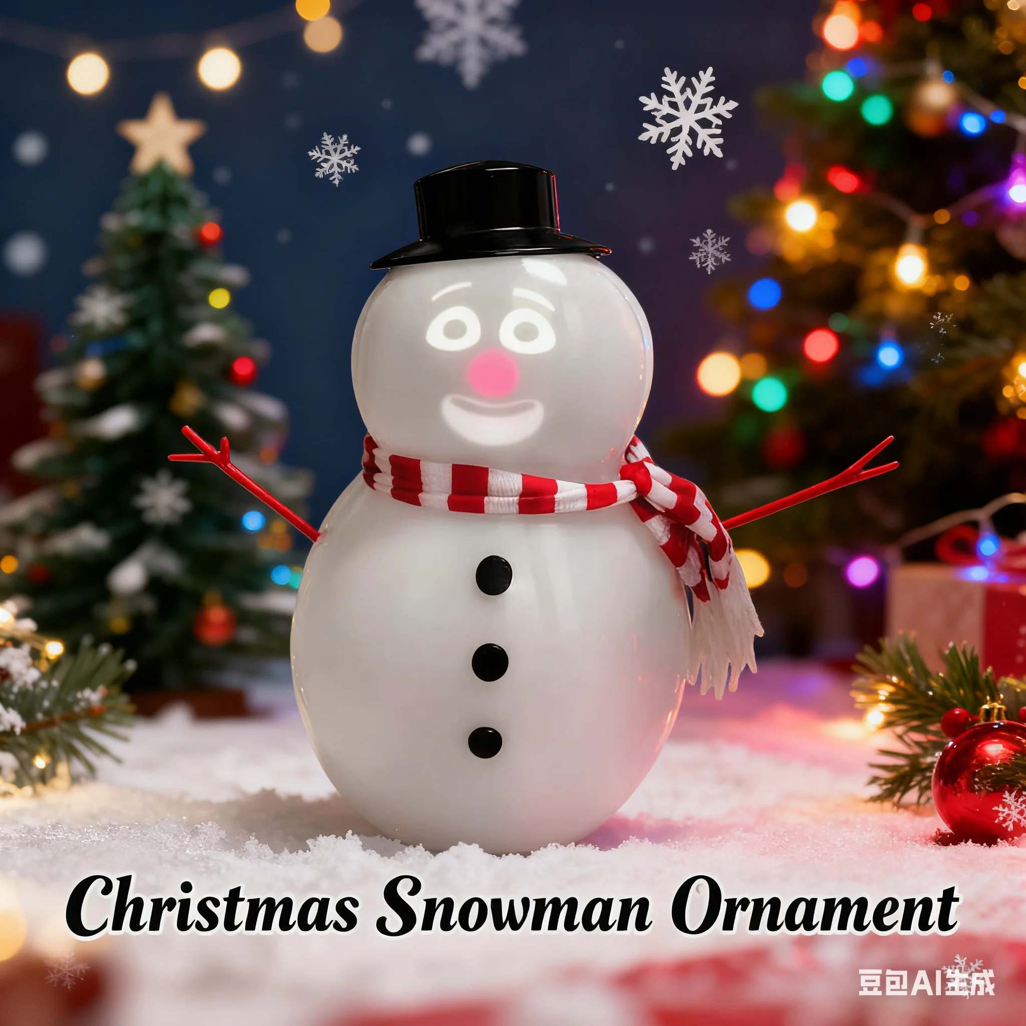 Creative Winking Snowman Statue Built-In Projector Speaker Singing Interactive Xmas Sculpture Cute Animated Snowman Ornaments view 2