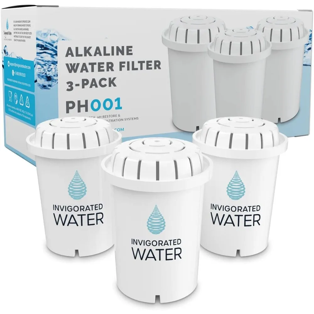 

HOME PH001 - White Alkaline Water Filter – Replacement Filters for All Pitcher & Dispenser Filtration Systems – BPA-Free