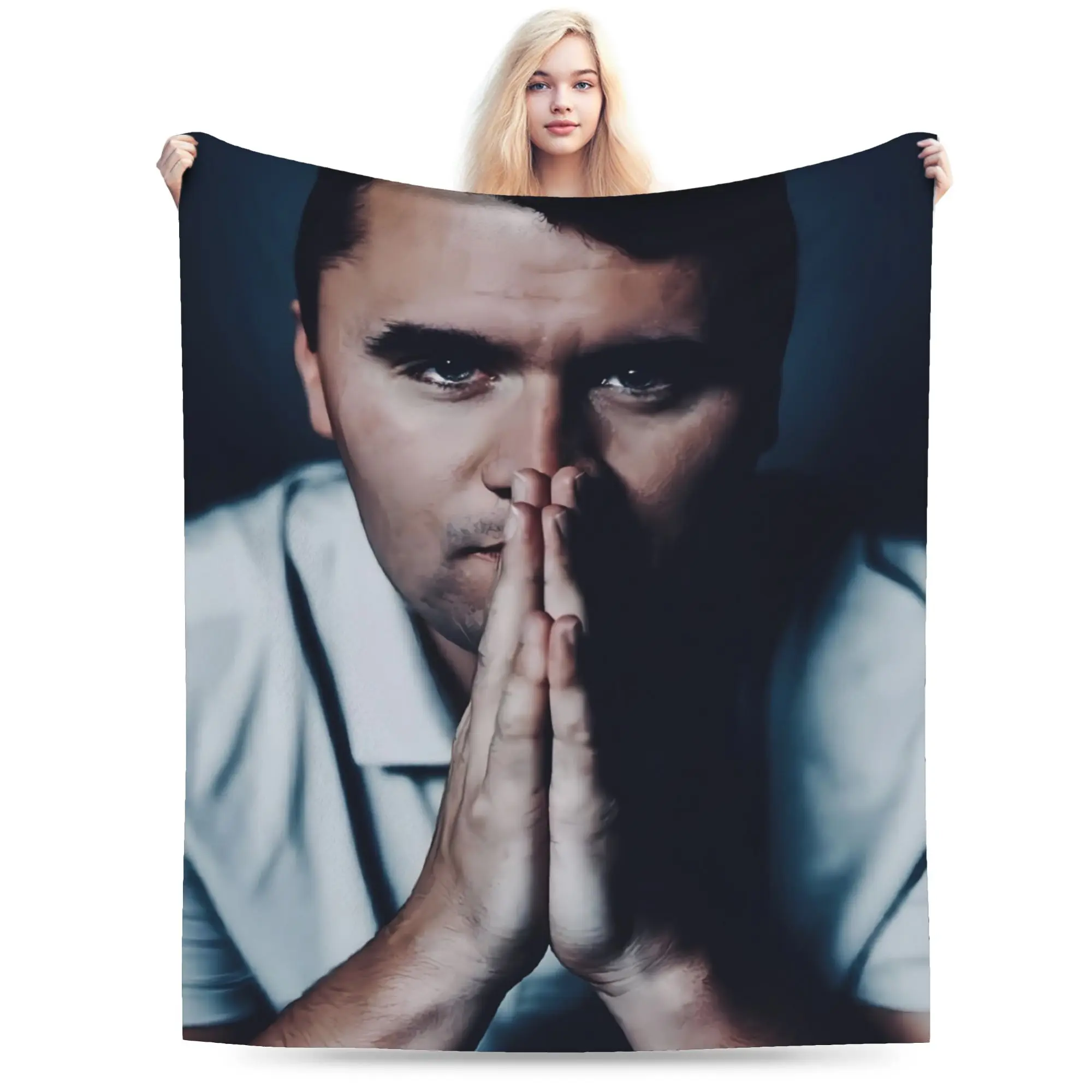 Charlie Kirk Black White Portrait Blankets  Camping Flannel Throw Blanket For Living Room Soft Warm Design Quality Bedspread