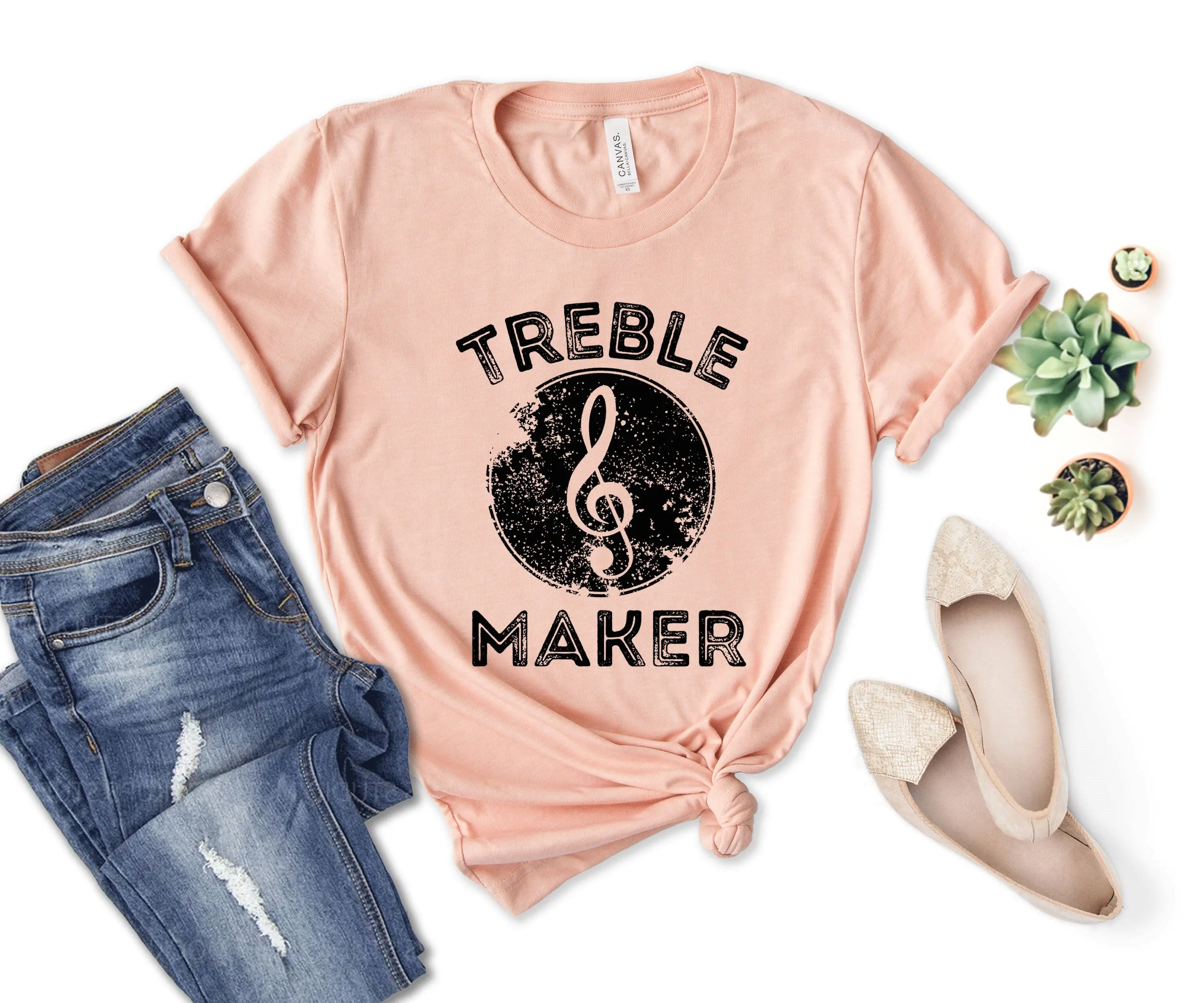 Treble Maker T Shirt Musician Funny Piano Music Teacher Notes Pianist