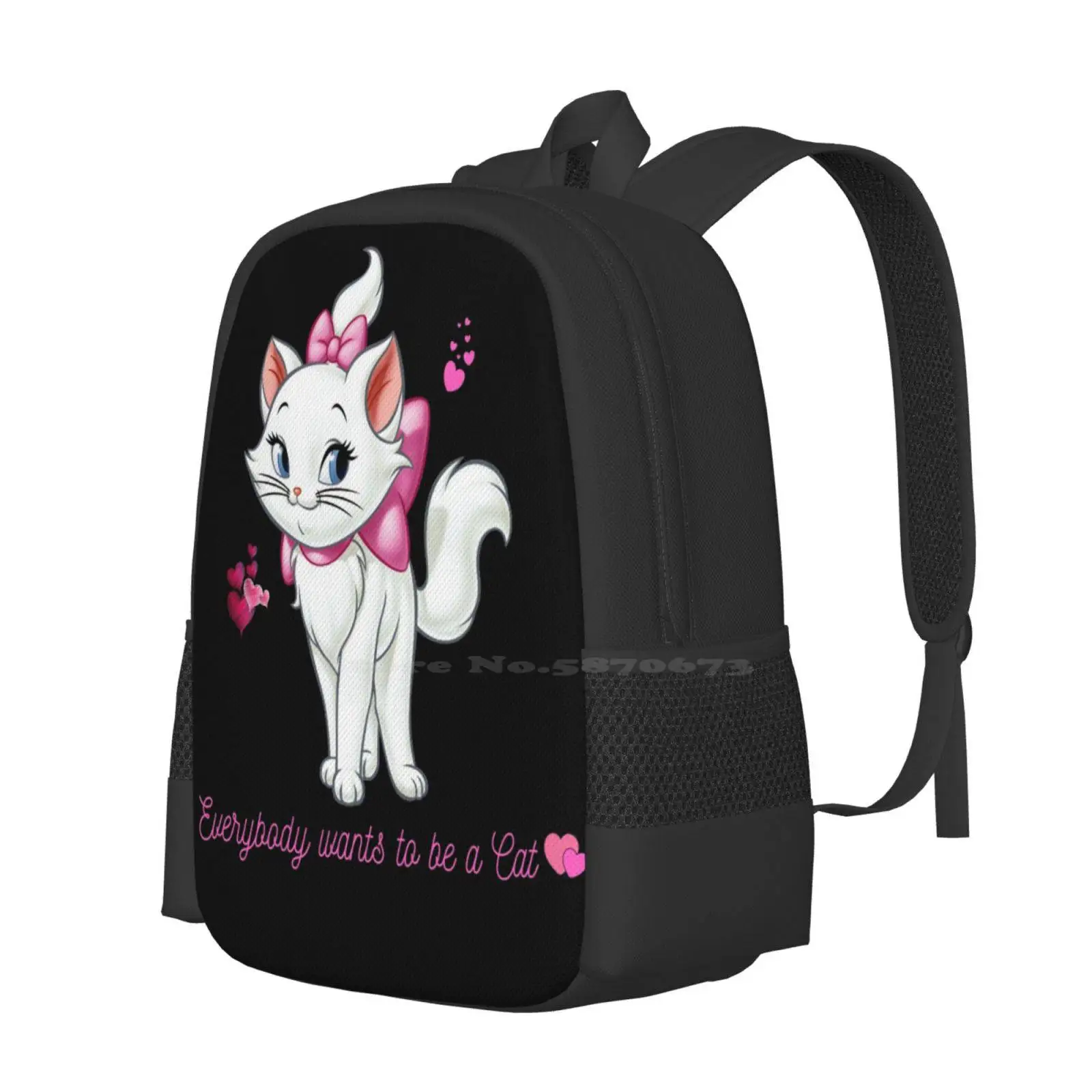 Marie Cat-Everybody Wants To Be A Cat School Bags For Teenage Girls Laptop Travel Bags Aristocrat Aristocats Marie Kittens