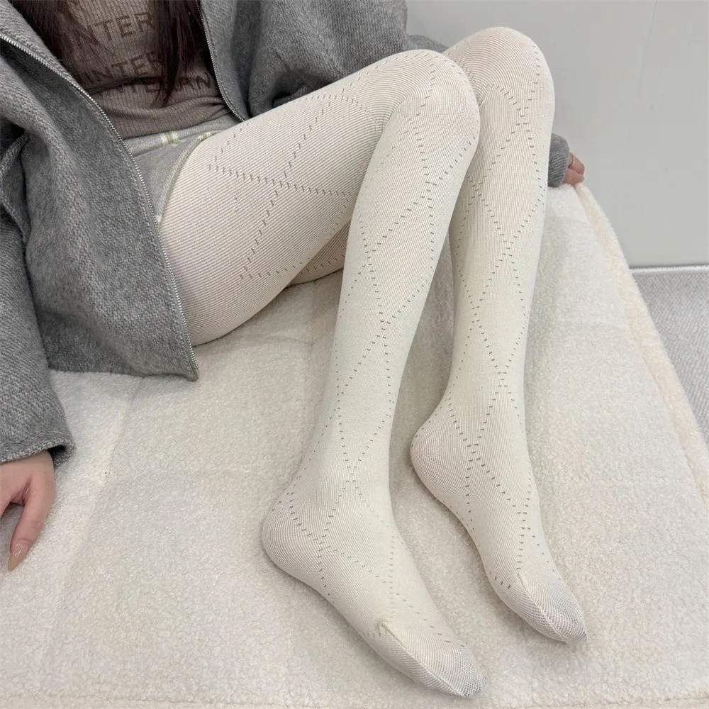 New High Elastic Knitted Jacquard Pantyhose Slim Fit Keep Warm Tights Stocking Women