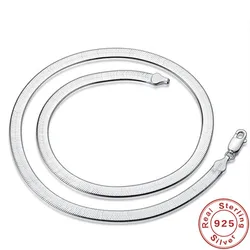 charms 925 Sterling Silver fine 4MM Blade Flat snake Chain Necklace for Men's Women Boy Girl fashion wedding Holiday gifts