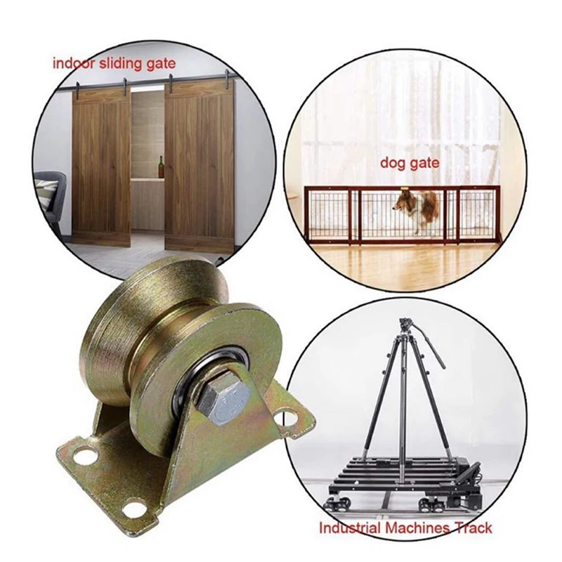 

HOT! Sliding Door Pulley V U Groove Wheel Heavy Duty Rigid Caster For Inverted Track Sliding Gate Roller Wheel Bearing Rollers