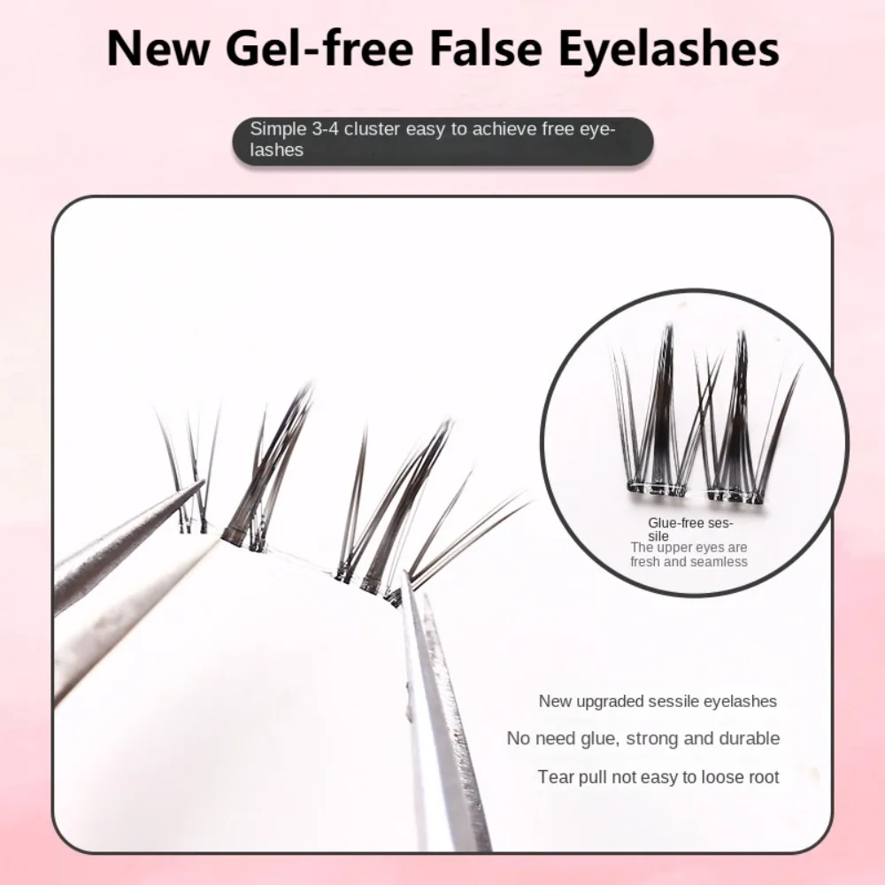 Fashion DIY Self-adhesive Lash Clusters Wispy Reusable Glue Free Fake Lashes Extension Individual False Eyelash Clusters Lady