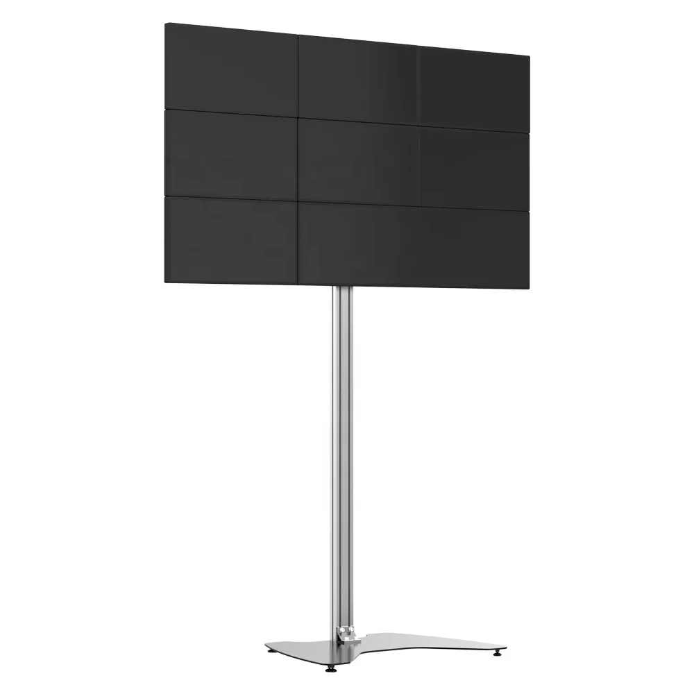 9 Screens Durable Adjustable Floor TV Stand Full Motion Multi-Screen for LED LCD