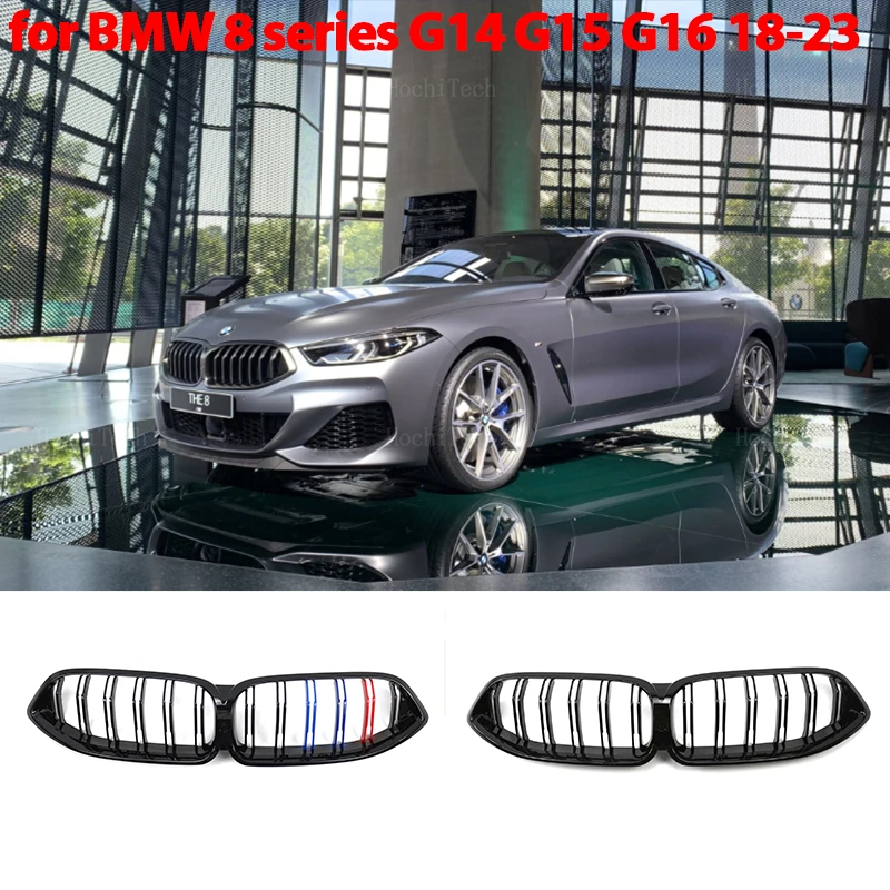 

High Quality Front Kidney Grille For BMW 8 series G14 G15 G16 2018-2023 Car Styling Double Slat Line Gloss Black Racing Grill