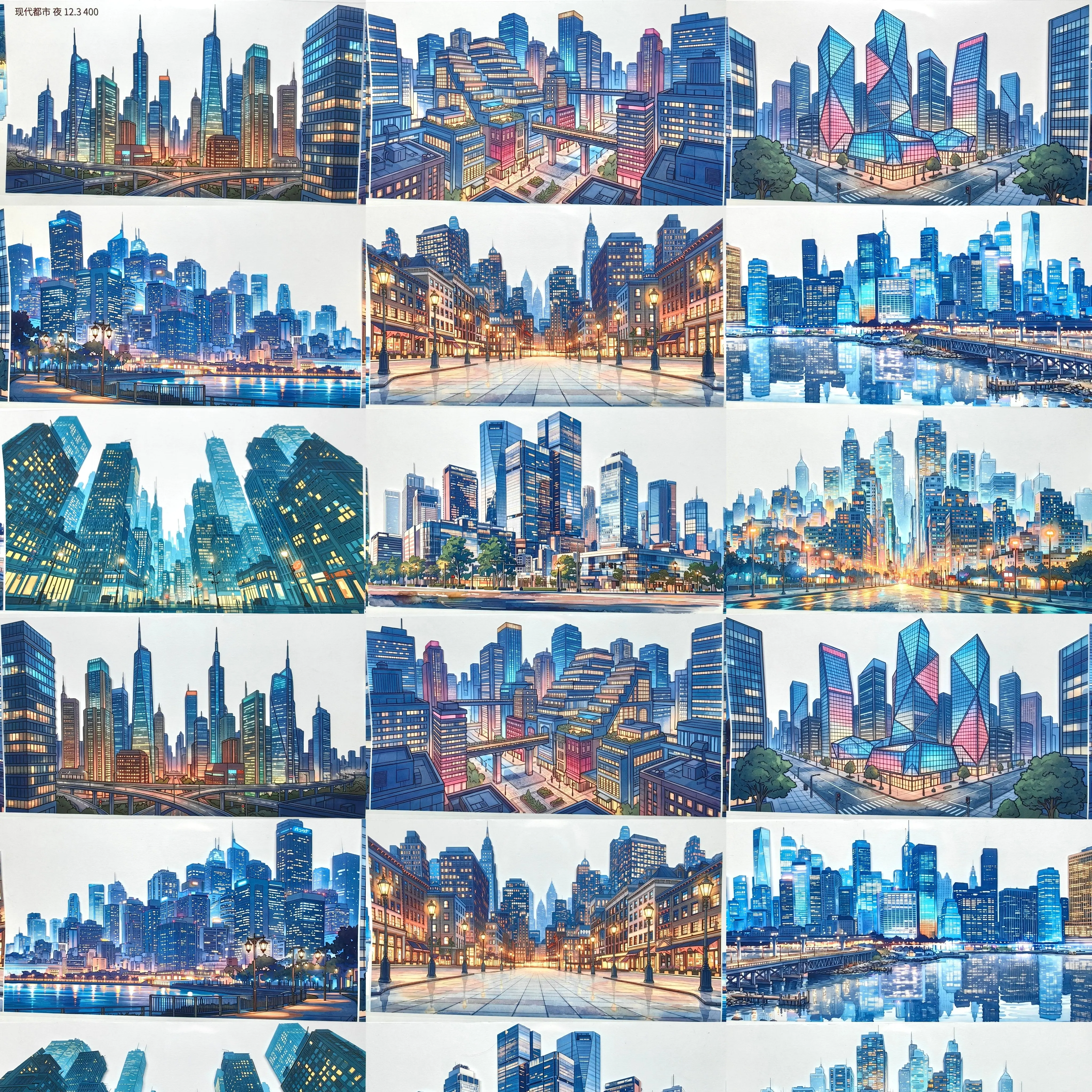 

Limited Modern Urban Night Series Wild Path Fragrance 3 Balcony City Nightscape Scenery Washi Tape Sample Sticker For Stationery