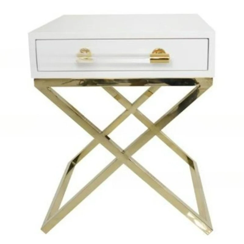 Acrylic metal bedside table, living room, bedroom, locker corner, light luxury storage cabinet, locker collection