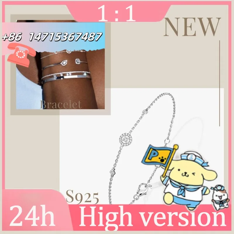 

Pulsera encantadora de plata 925, серия JOY, joyería femenina de lujo con diamantes redondos, дискретная пара uso сайт.
