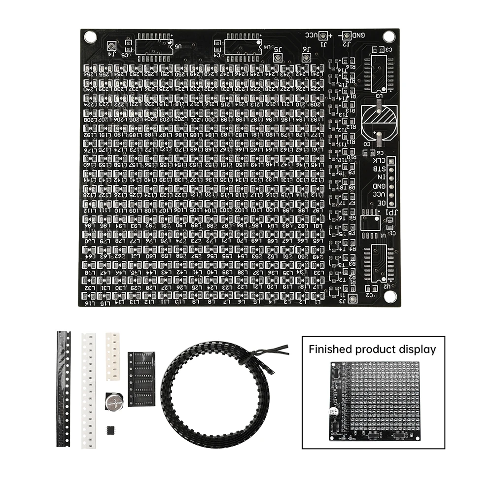 DIY 64 LED/ 256LED SMD Dot Matrix Advertising Screen Welding Practice Kit Red Display Fun DIY Electronic Kit Soldering Practice