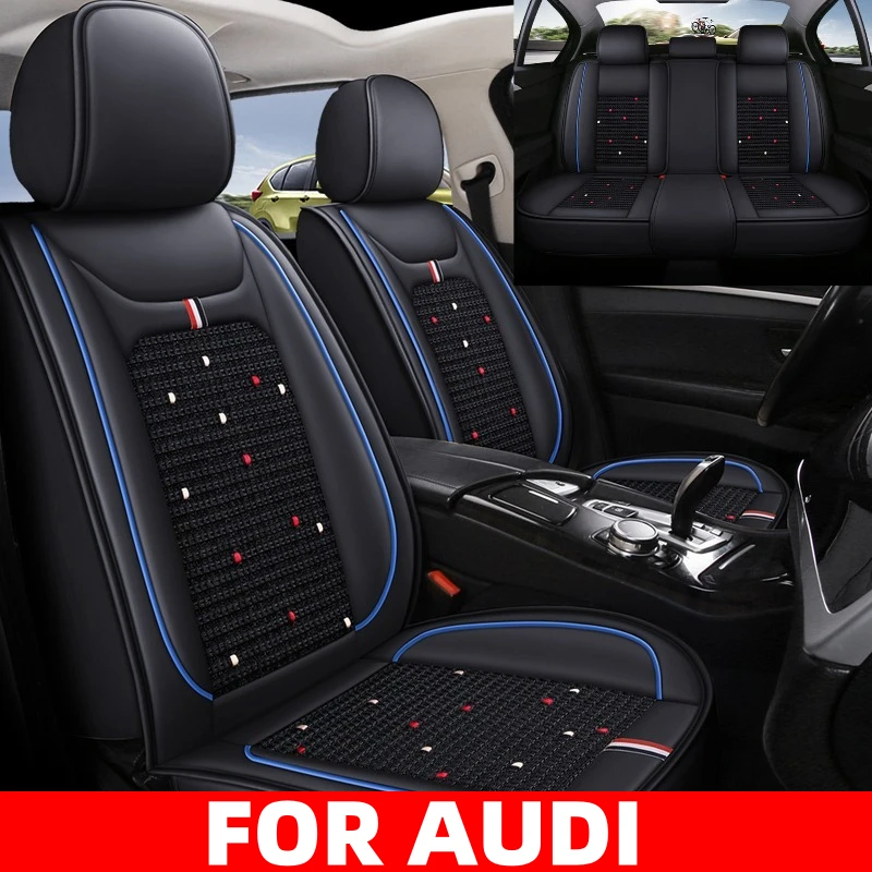 

FOR AUDI Car seat cover waterproof PU leather ice silk splicing front and rear row 5 seat covers full wrap seat cover