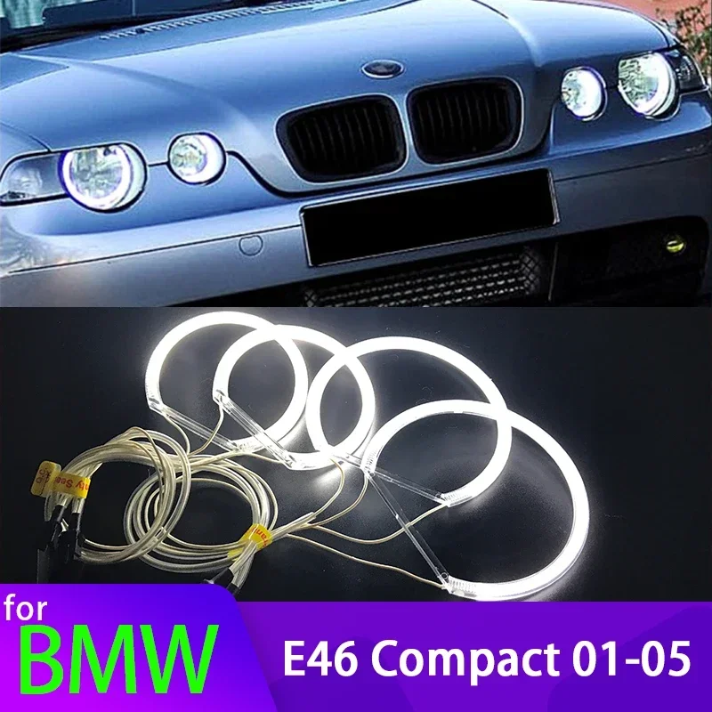 For BMW 3 Series E46 316i 318i 320i 323i 325i 328i 330i 318d 329d 339d Compact 2001-05 White Rings CCFL Angel Eye Light Kit