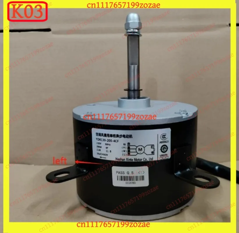 K03 k3 YDK139-200-4CF / YDK139200-4WY Mobile Air Conditioner Fan Motor 220V 14mm Shaft Diameter Replacement AC Motor