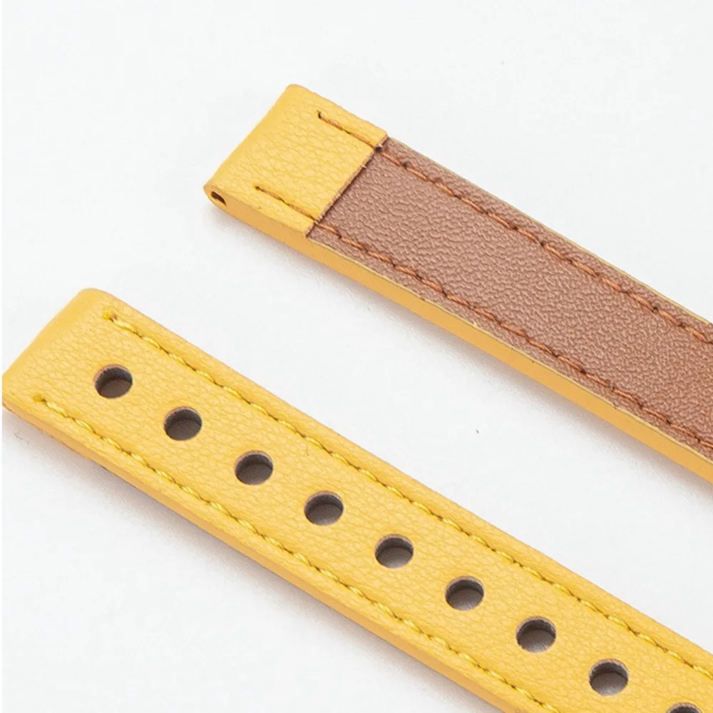 Personality Leather Strap for Xiaomi Band 8 Multi Colored Replace Double Nail Buckle Type Bracelet Needle Buckle Style Watchband