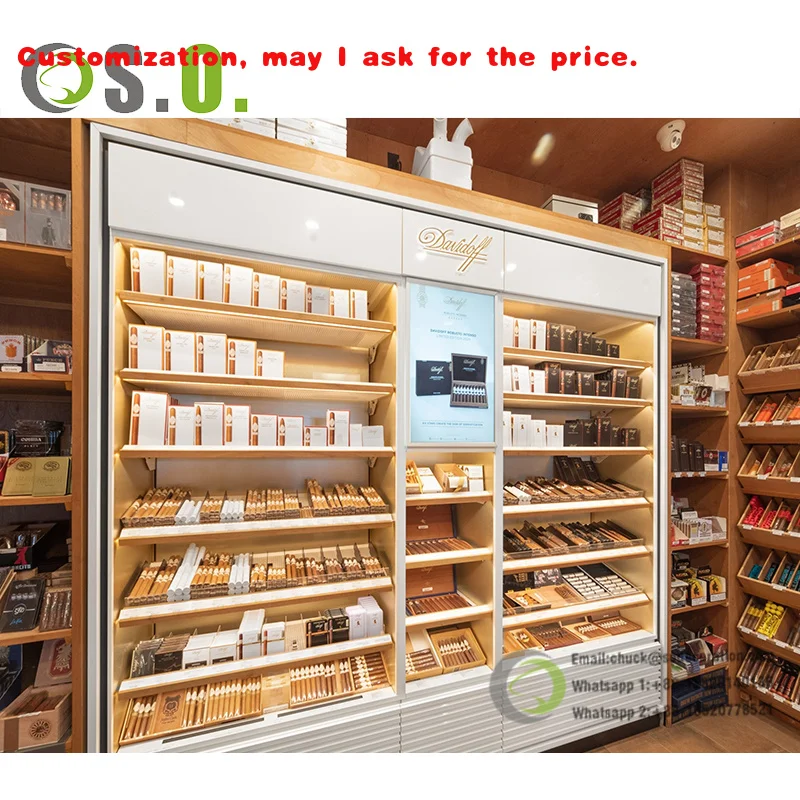 

custom.High Quality Wooden Cigar Room Display Furniture Walk in Humidor Cigar Cabinet