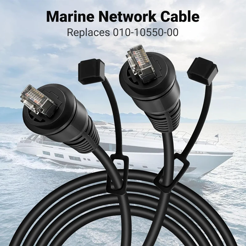 RJ45 Male to Male Ethernet Fish Finder Marine Network Cable for Garmin Navigation, ECHOMAP UHD/Ultra, GCV, GSD, 010-10550-00