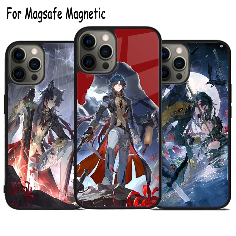 

Blade Honkai Star Rail Wireless Charge Magsafe Phone Case For iPhone 15 16 14 13 11 12 Pro Max Plus Magnetic Bumper Cover