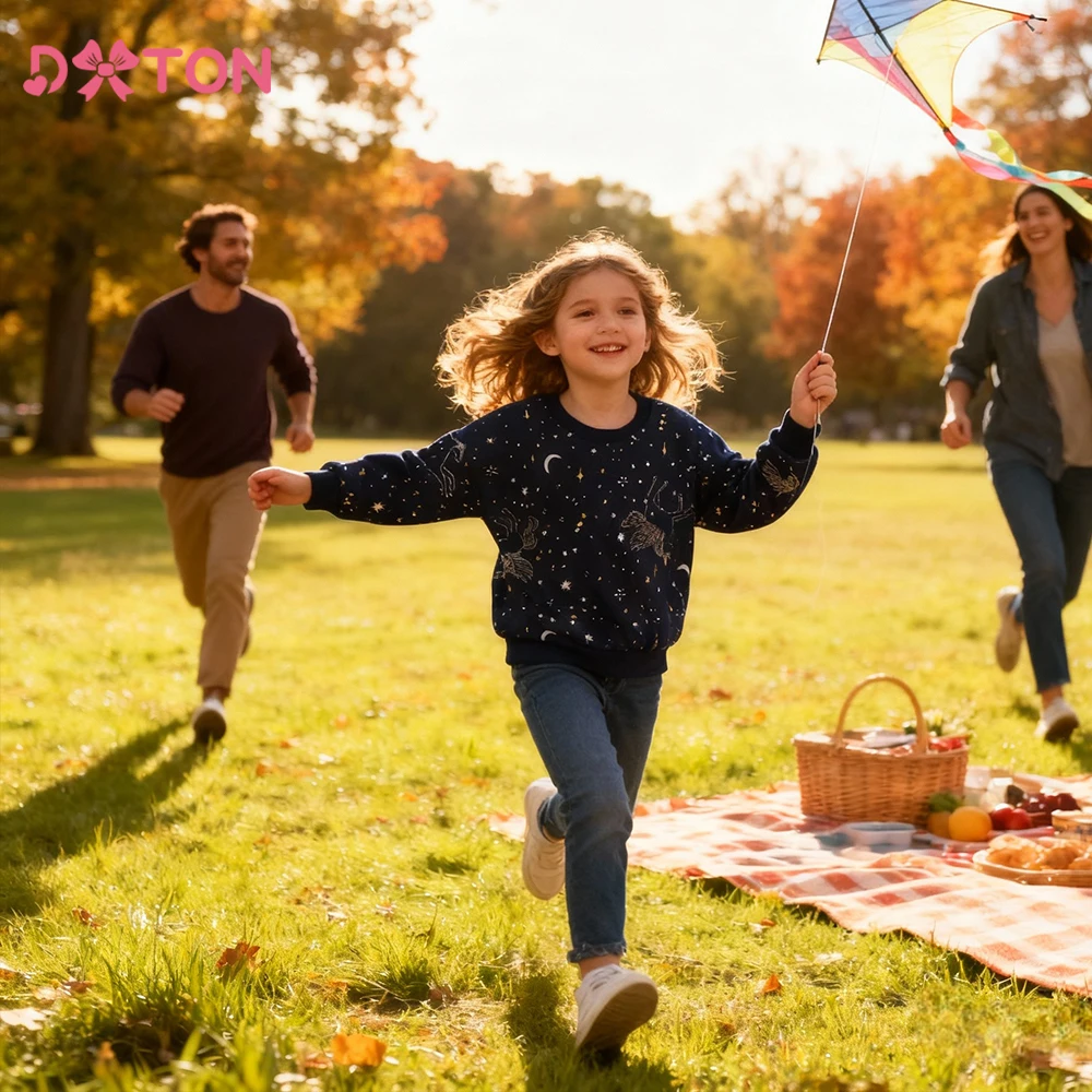 DXTON Girls Sports Shirt for Autumn Spring Kids Cotton Casual Sweatshirt Girls Unicorn Cartoon Print Sweatshirt Kids Costumes