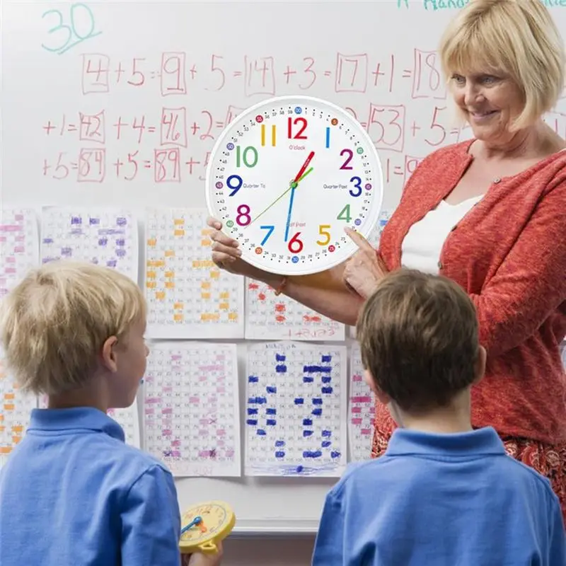 2025 Trend Learning Clock For Kids-Non-Ticking, Battery Operated, Silent, Colorful Teaching Tool For Easy Telling Of Time