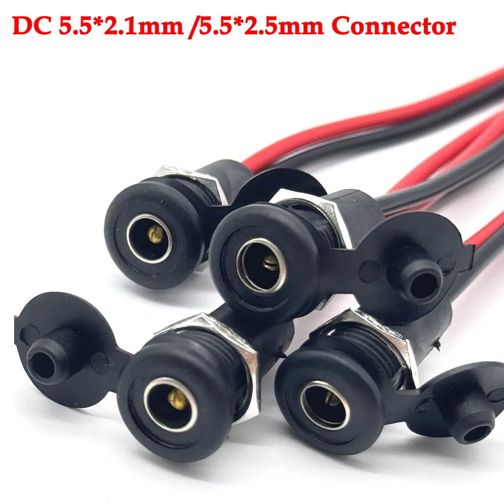 1/3PCS DC 5.5*2.1/5.5*2.5 Power Cable Wire Connector 5521 5525 Charger high Current DC Power Plug Female Socket About 20CM