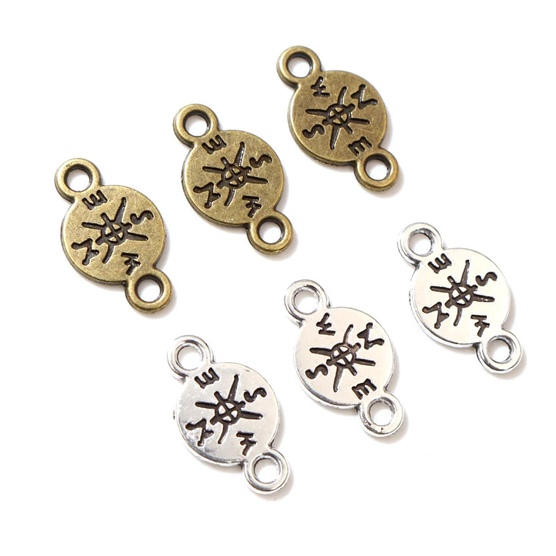 40pcs 16x9mm Charms Compass Antique Making pendant fit,Vintage Bronze Tibetan DIY Jewelry Accessories for Bracelet Necklace view 2