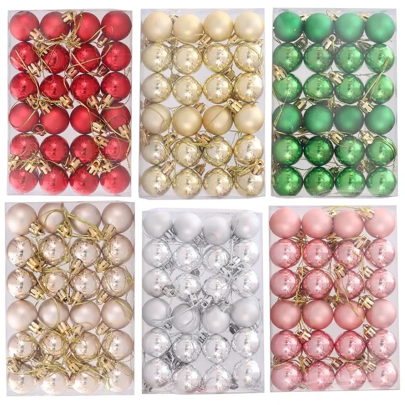 Wholesale Mini Electroplated Christmas Balls Multicolor Xmas Tree Hanging Pendant Ball Ornaments New Year Party Home Decor Gifts