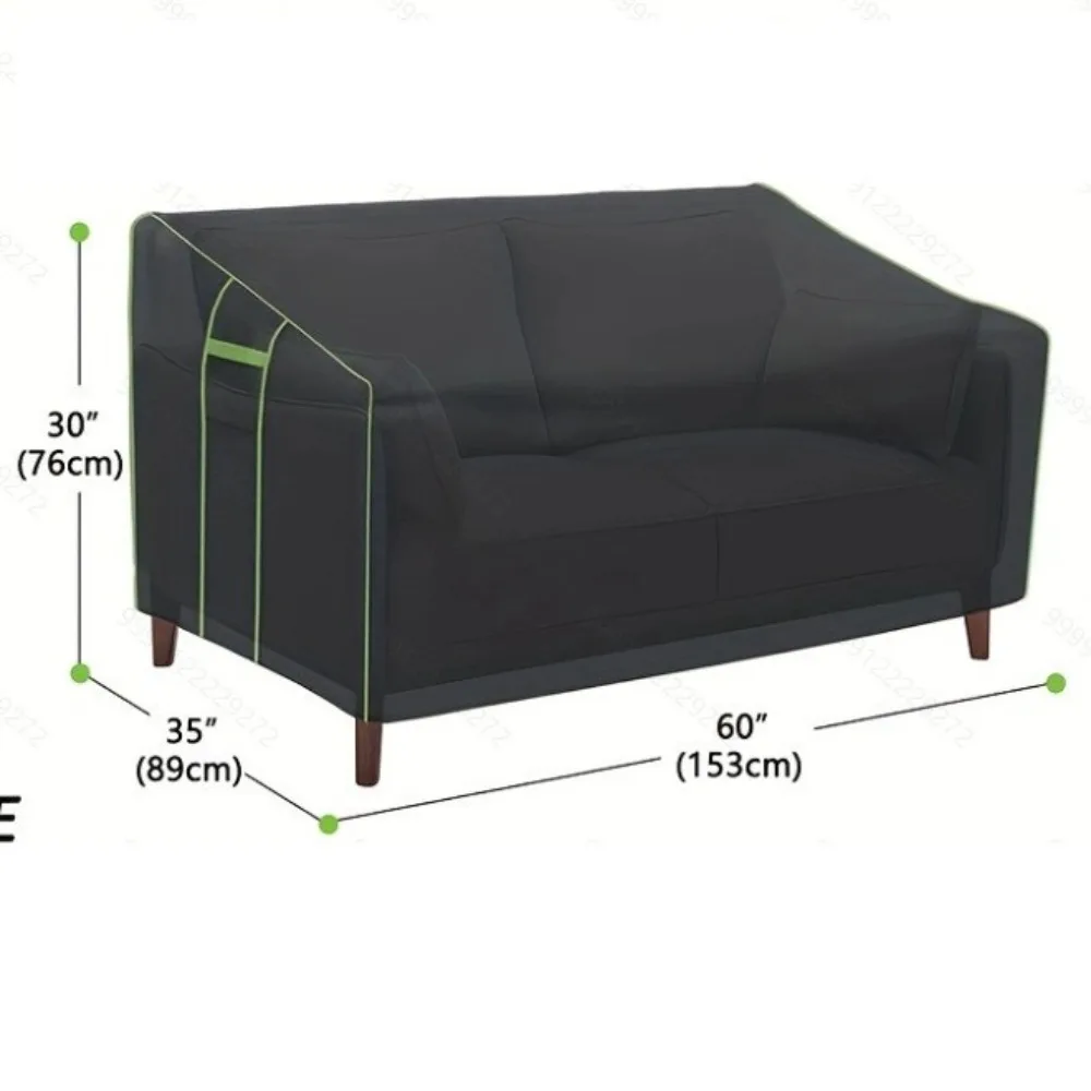 Outdoor Sofa Cover Waterproof Patio Furniture Protector 600D Heavy Duty UV Resistant Double Seat Cushion Cover for Garden