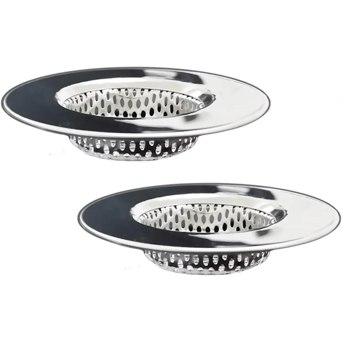 

Stainless Steel Bathtub Drain Strainer and Hair Catcher, 2-Piece Set with 3.0" Top and 1.75" Basket for Bathroom Shower Floor
