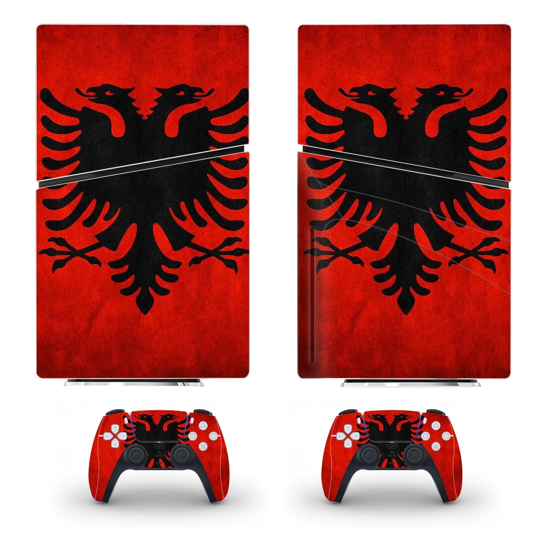 Albania National Flat PS5 Slim Disc Skin Sticker Decal Cover for Console and 2 Controllers New PS5 Slim Disk Skin Sticker Vinyl