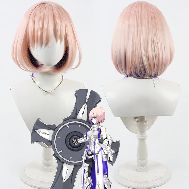 

Game Fate/Grand Order FGO Fate Mash Kyrielight Cosplay Wig Short Heat Resistant Synthetic Hair Halloween Carnival
