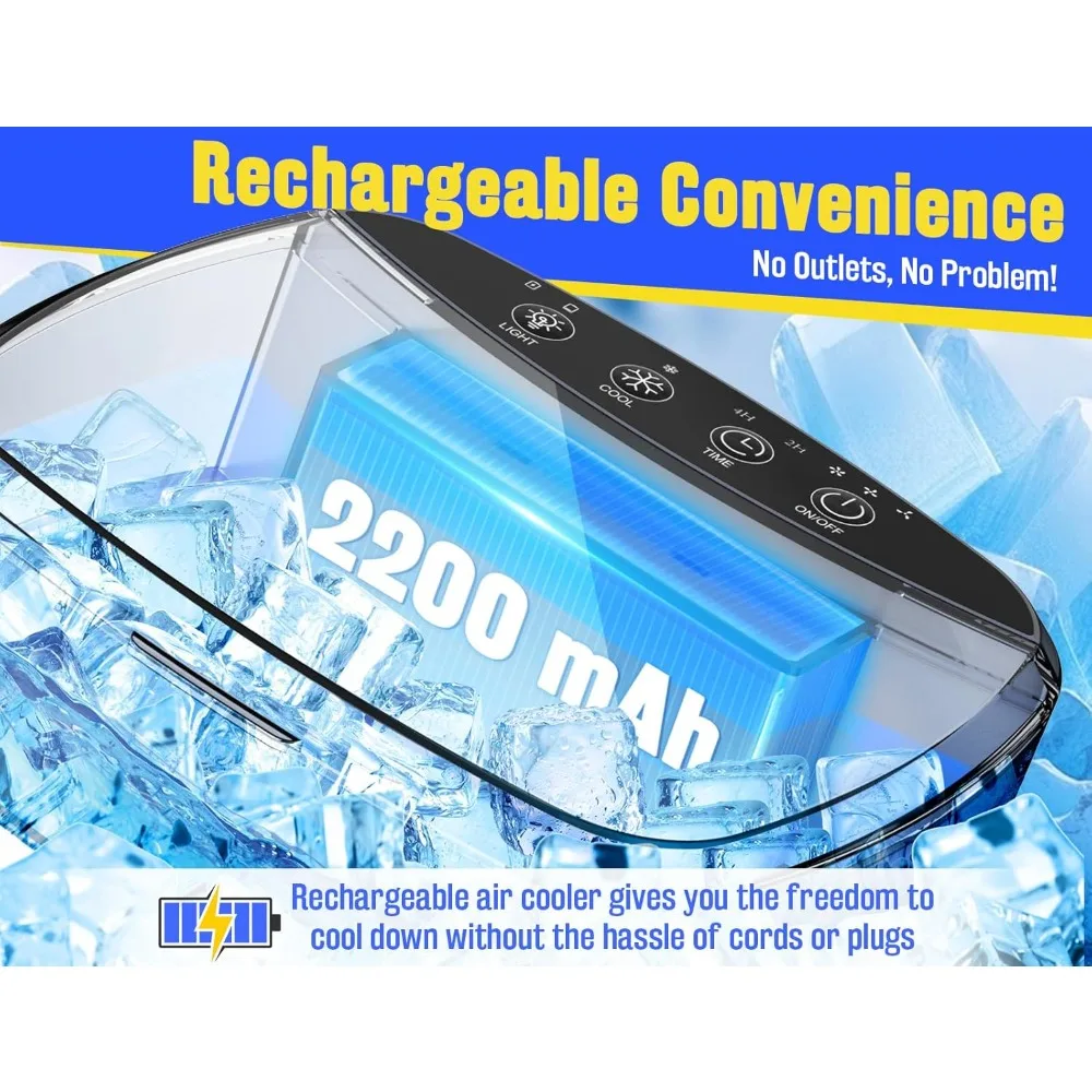 Portable Air Conditioners Fan, Rechargeable 4-IN-1 Evaporative Air Cooler Humidifier, 3-Speed Personal Mini Air Conditioner