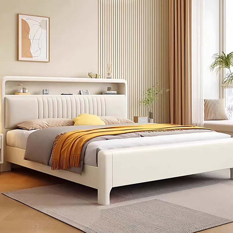 

Space Saving Beauty Bed Design Wooden Simple European Sleeping Double Bed Safe Modern Letto Matrimoniale Lounge Suite Furniture