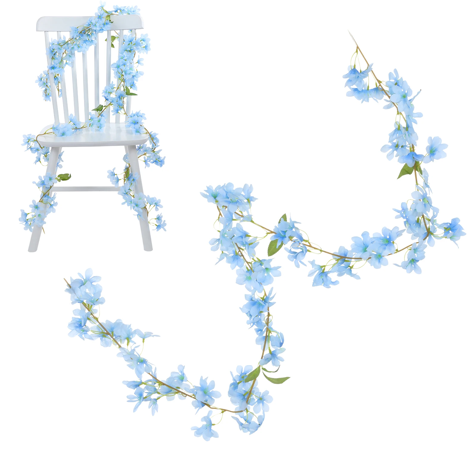 

2pcs Artificial Flower Vine Simulated Hanging Garland Realistic Silk Flowers For Wedding Decor Vines Home Decoration Faux