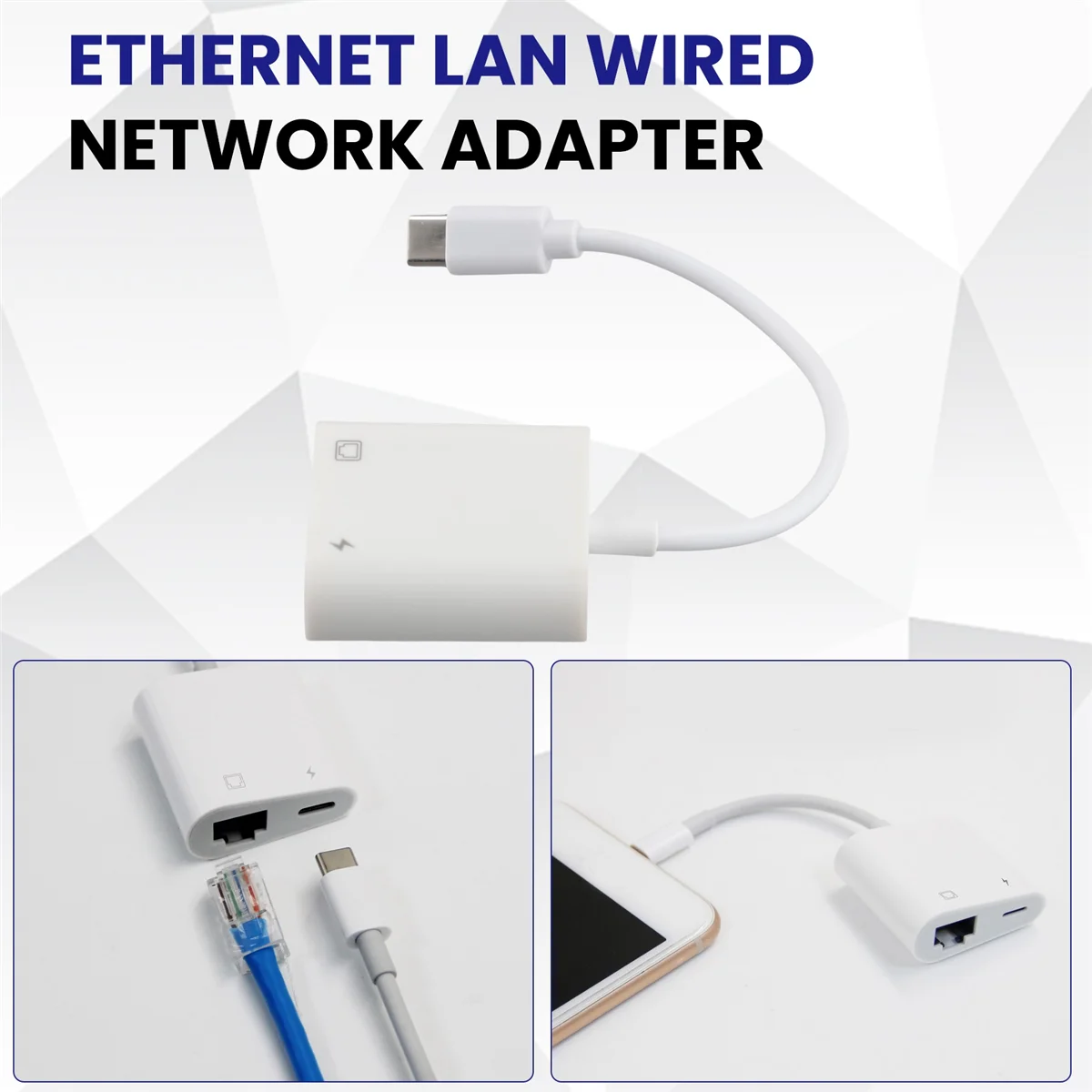 Адаптер ABNP Type C OTG Ethernet USB C к RJ45 Ethernet LAN Проводной сетевой преобразователь 100 Мбит/с для мобильного телефона типа C, планшета