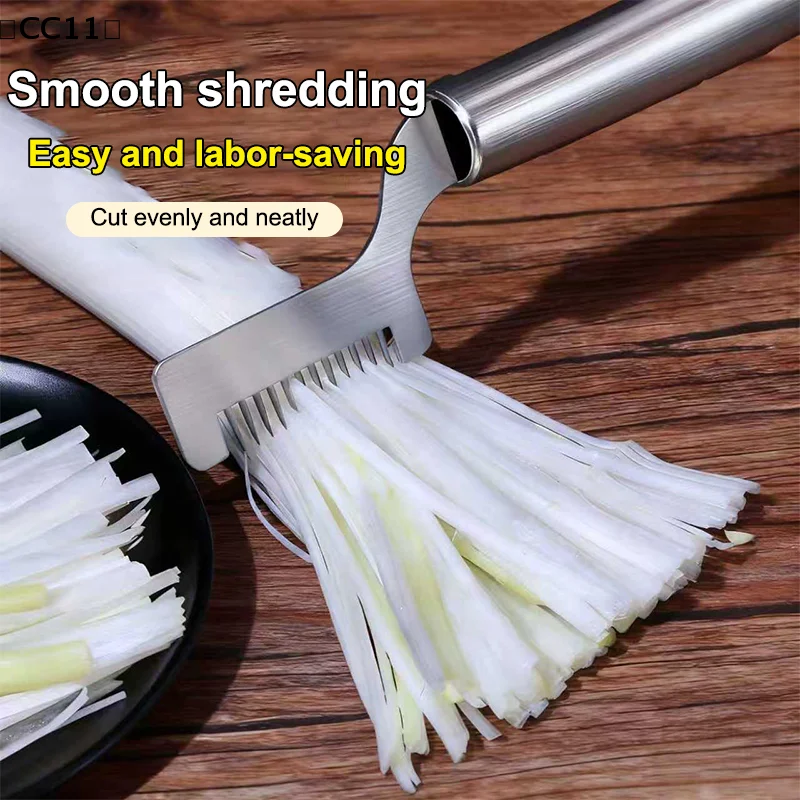 Scallion Cutter Onion Cutter Green Onion Shredder, Stainless Steel Vegetable Slicer, Innovative Kitchen Tool, Kitchen Gad〔CC11〕