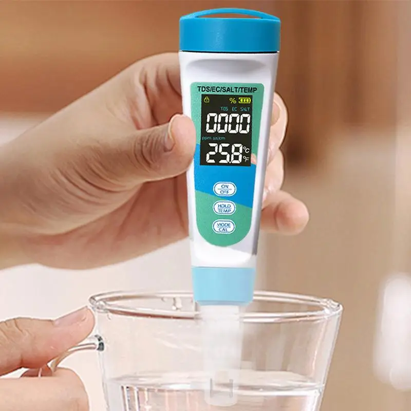 Digital Salinity Meter Water Quality Tester Accurate Salinity Testing Kit 4 In 1 Multifunctional Testing Tool For Swimming Pool