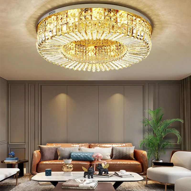 

Modern Crystal Led Ceiling Light Chrome Gold LED Chandelier Lamp Hanging Lamp Suspend Decor Suspension For Living Room Bedrom