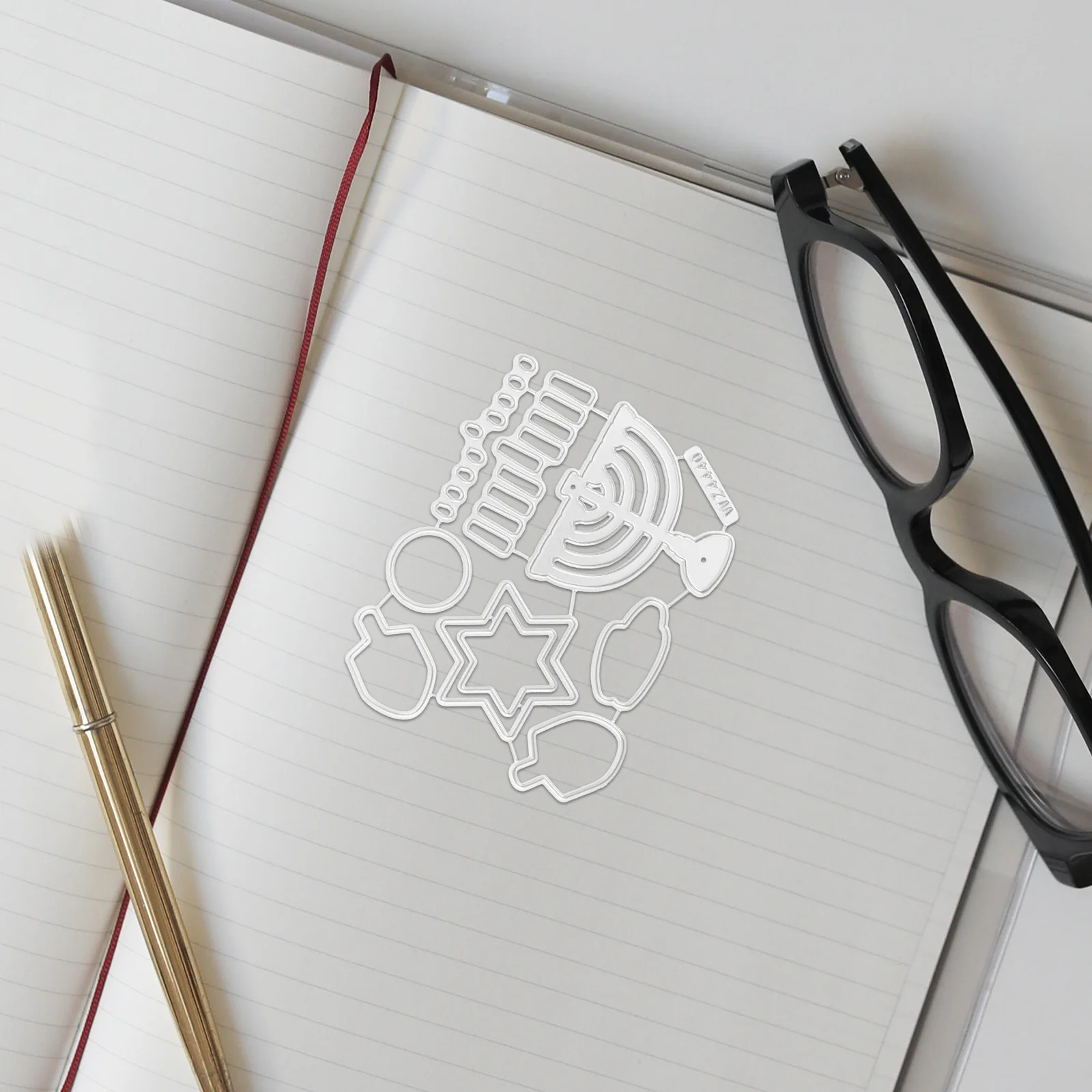 

Hanukkah Cutting Die Carbon Steel Metal Die Cut DIY Craft Stencil Hanukkah Themed Party Card Embossing DIY Cutting Dies