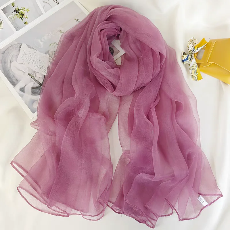 BYSIFA|New Light Purple 100% Silk Scarf Shawl Elegant Long  Scarves Shawls Spring Fall Brand Accessories Head Scarf Cape 170*100