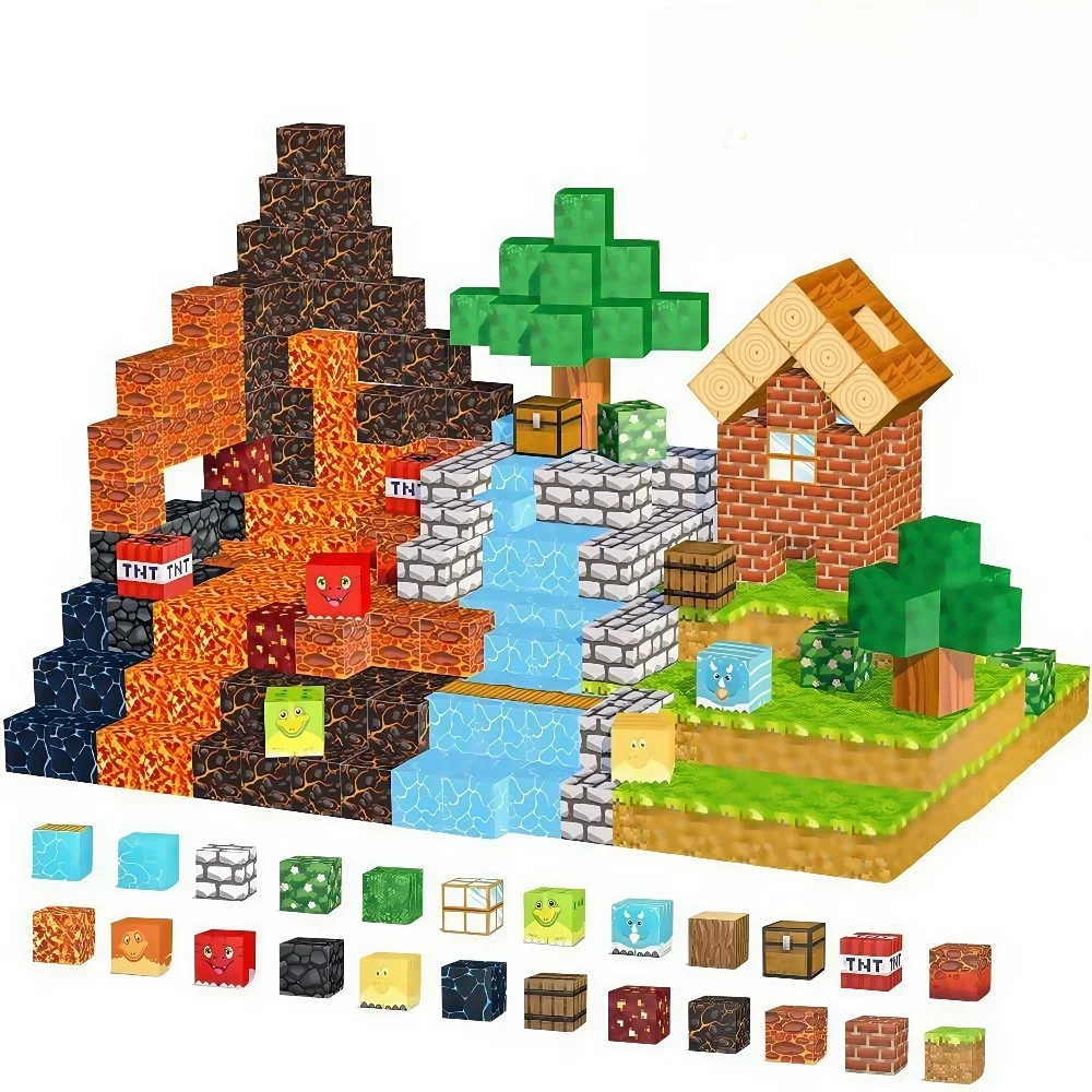 

2025 Creative Magnetic Building Blocks Play Kit Travel-Friendly Design Educational Construction Bricks for Kids Boys Girls