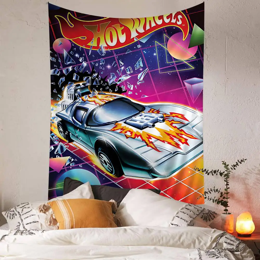 Game H-Hot W-Wheels Cartoon Tapestry Art Science Fiction Room Home Decor Wall Hanging Sheets