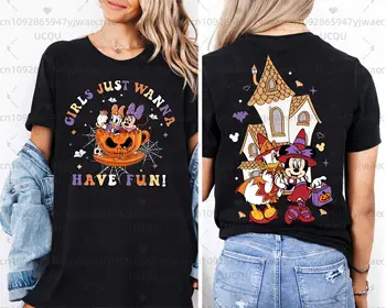 米妮黛西萬聖節女孩之旅,女孩們只想玩得開心,男女米妮和黛西好朋友T卹上衣 10 最佳銷售 黛西迪士尼 - №6