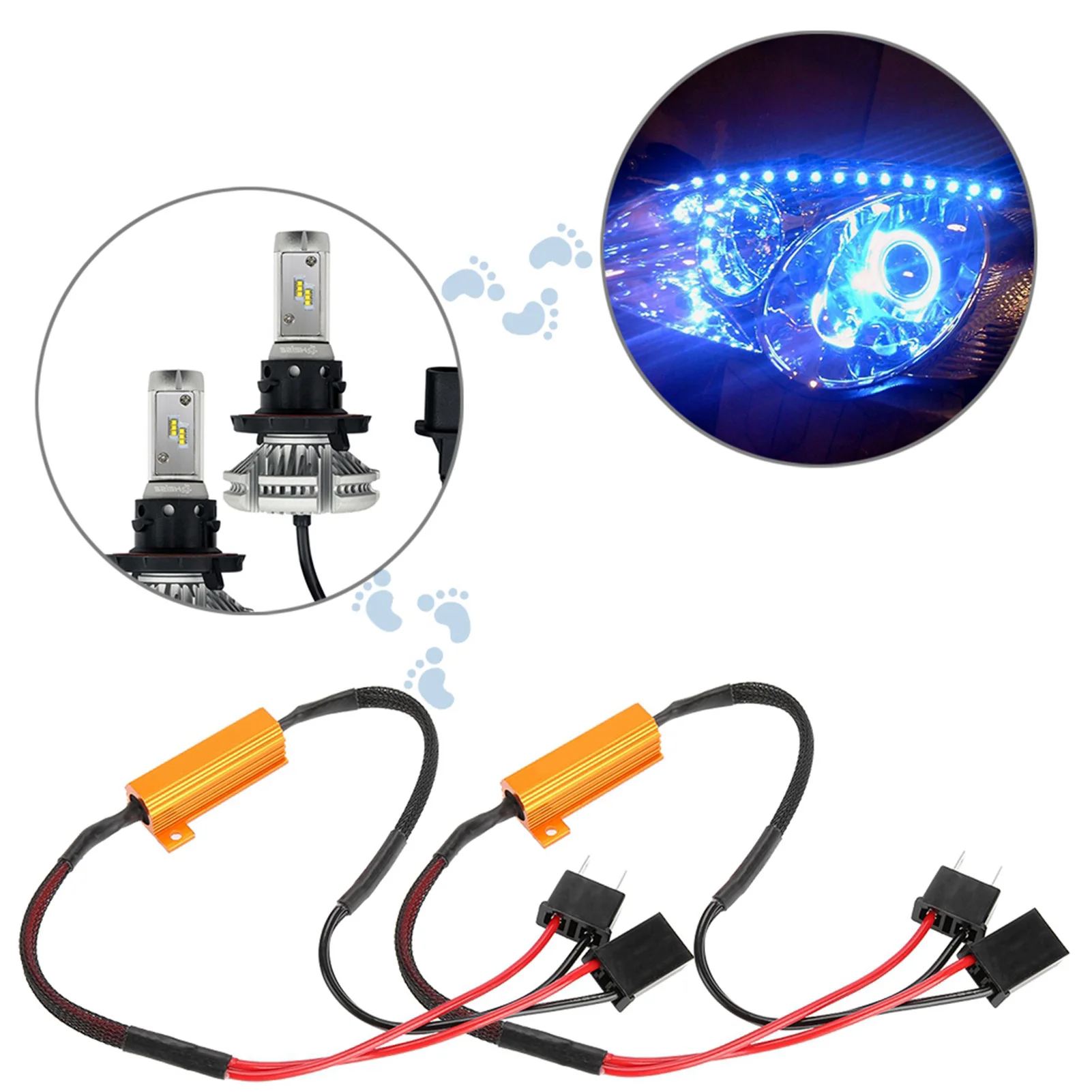 Car Load Resistor Car LED Decoders for H7 Headlight Anti Hyper Flash No Error Load Resistor Wiring Load Resistor Decoder